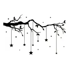 GENERICO - Decomural Tree Branch Hanging Stars WS-44163