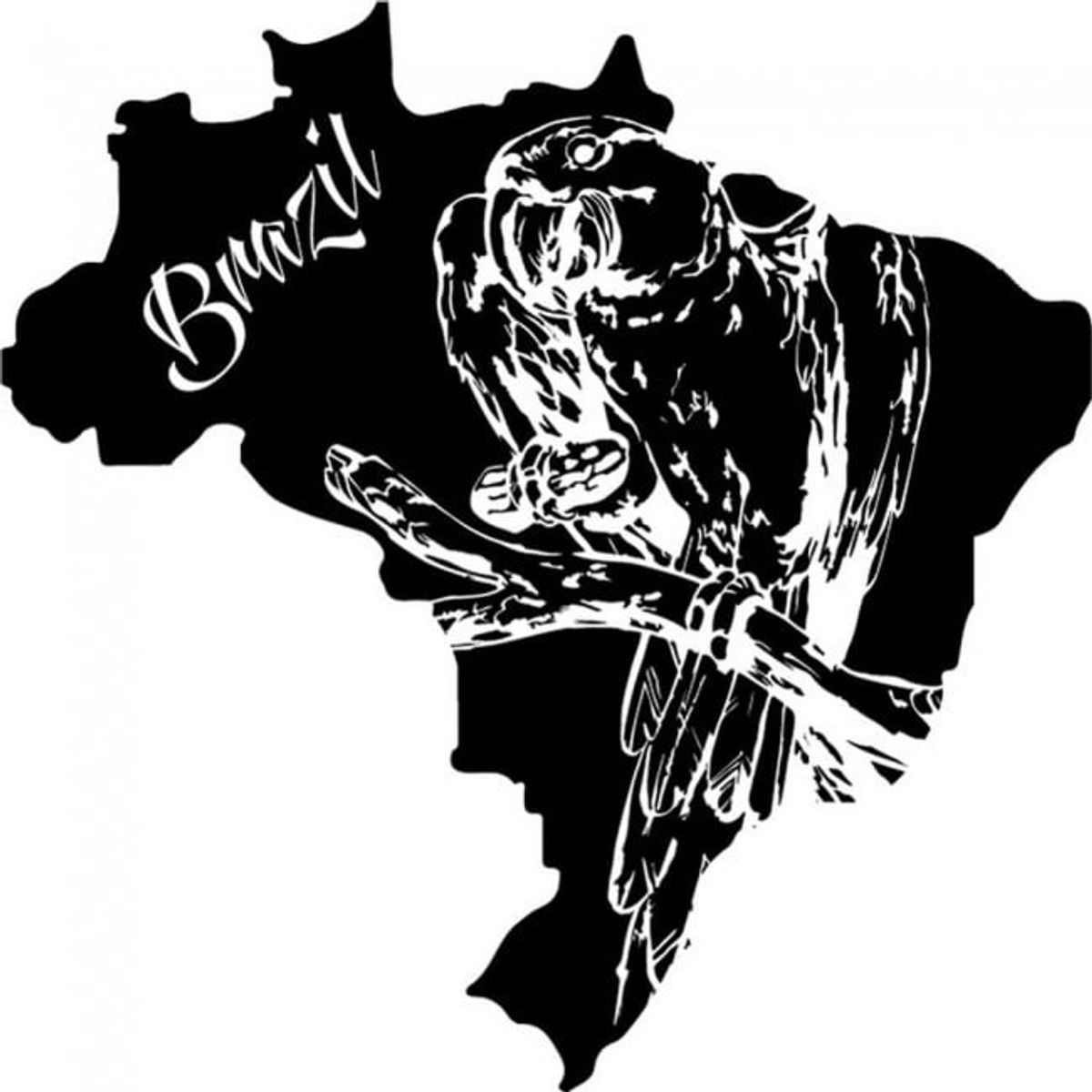 GENERICO - Decomural Brazil Map Parrot Bird WS-32756