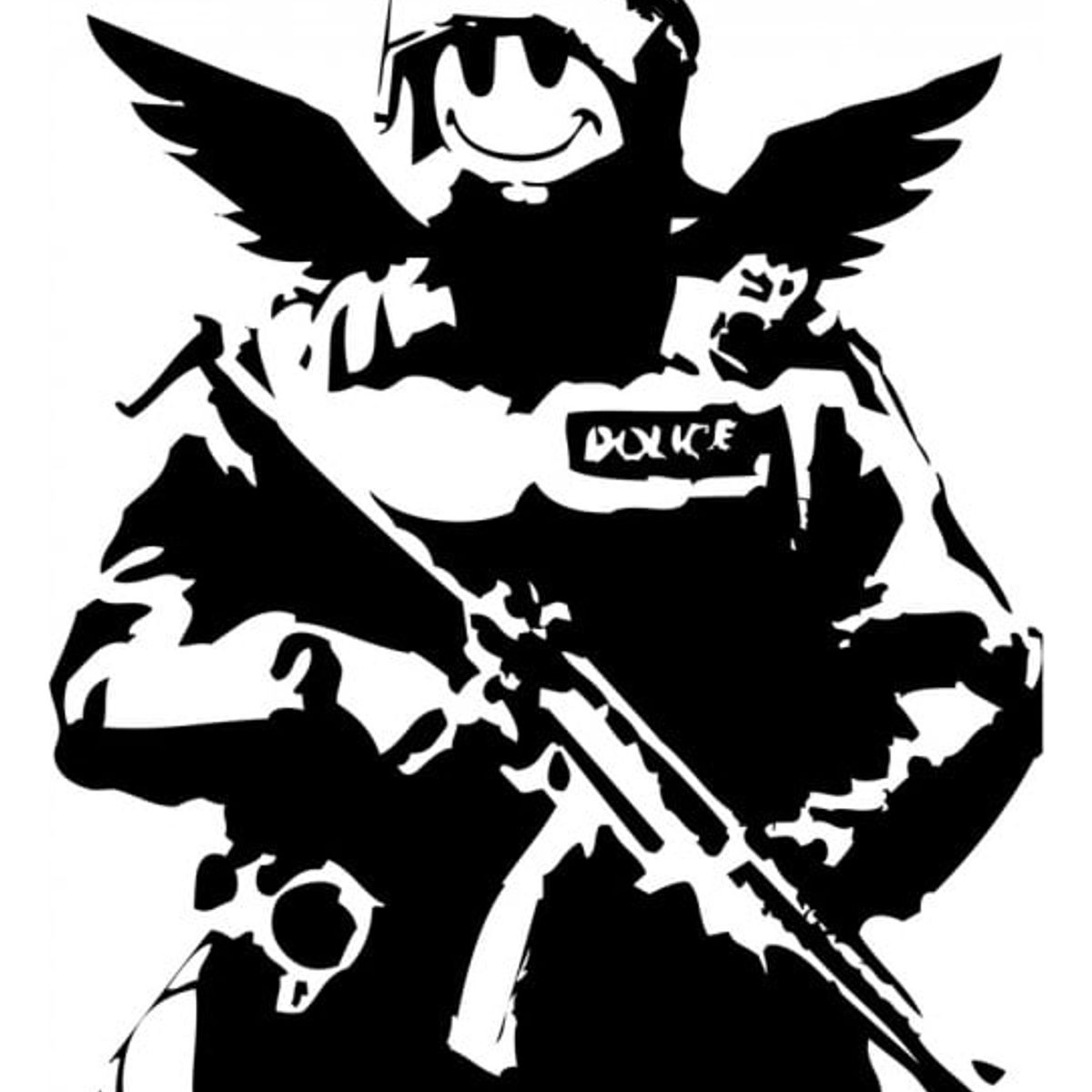 GENERICO - Decomural Smiley Face Soldier Banksy WS-34335