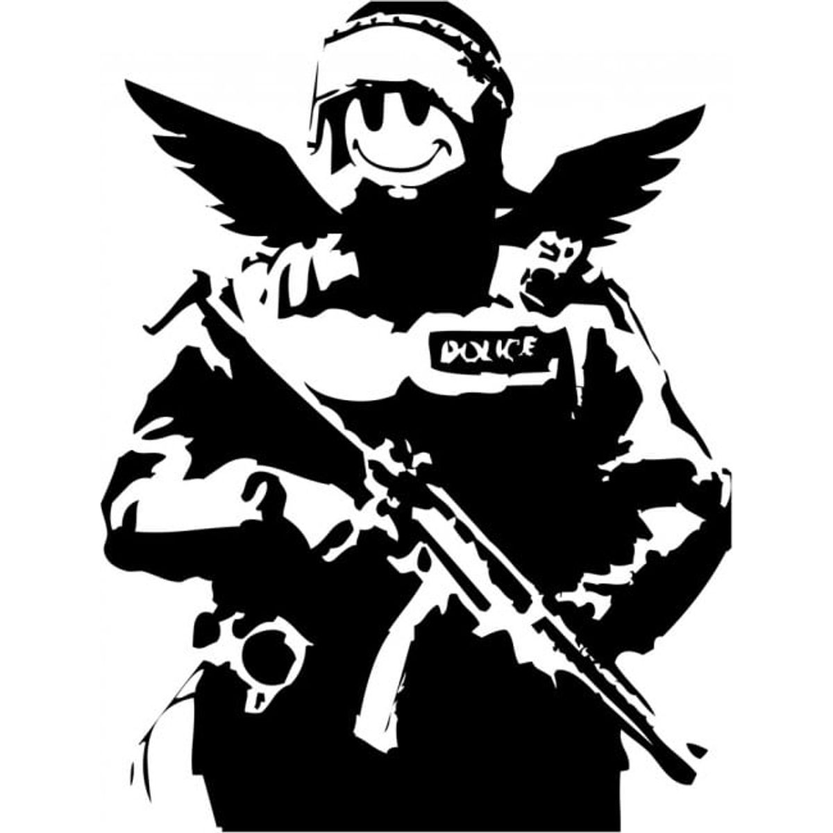 GENERICO - Decomural Smiley Face Soldier Banksy WS-34335