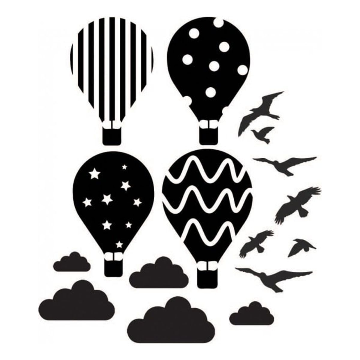 GENERICO - Decomural Hot Air Balloon Birds Clouds Set WS-44175