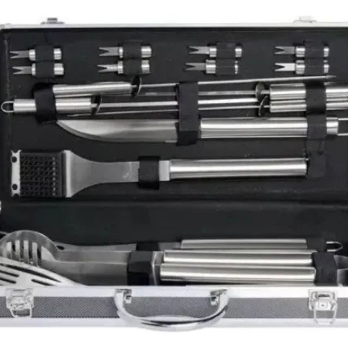 MOVI - Set de Utensilios para Asado Acero Inoxidable con Maletín 18Piezas