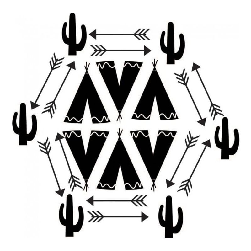 GENERICO - Decomural Cowboys Cactus Arrows Indians WS-44182