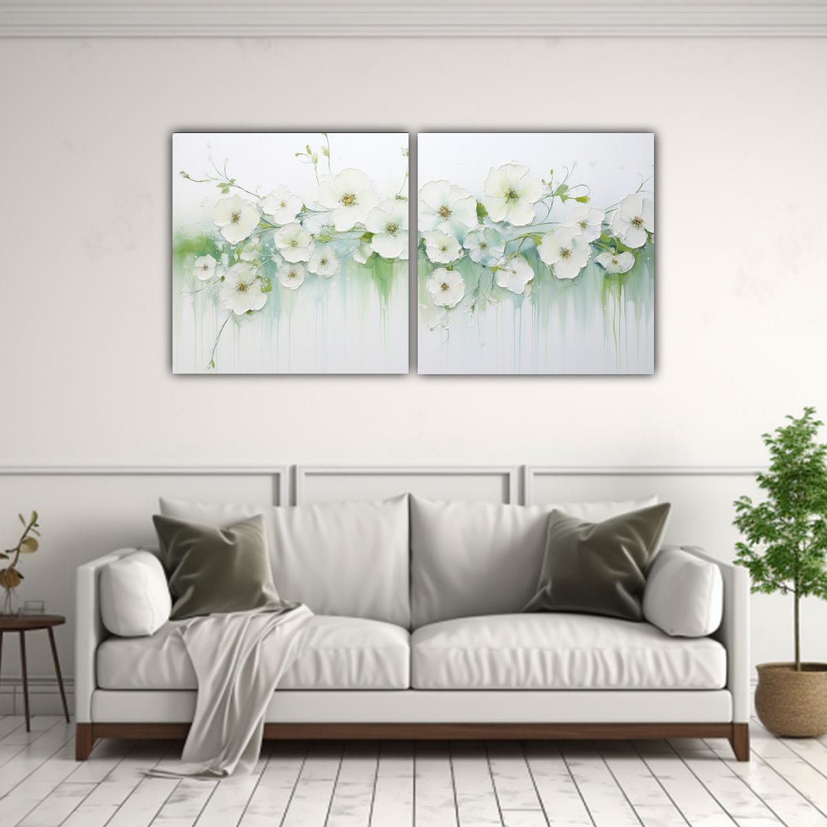 GENERICO - Pintura Acrílica Dinámica En Blanco 140x70 Cm