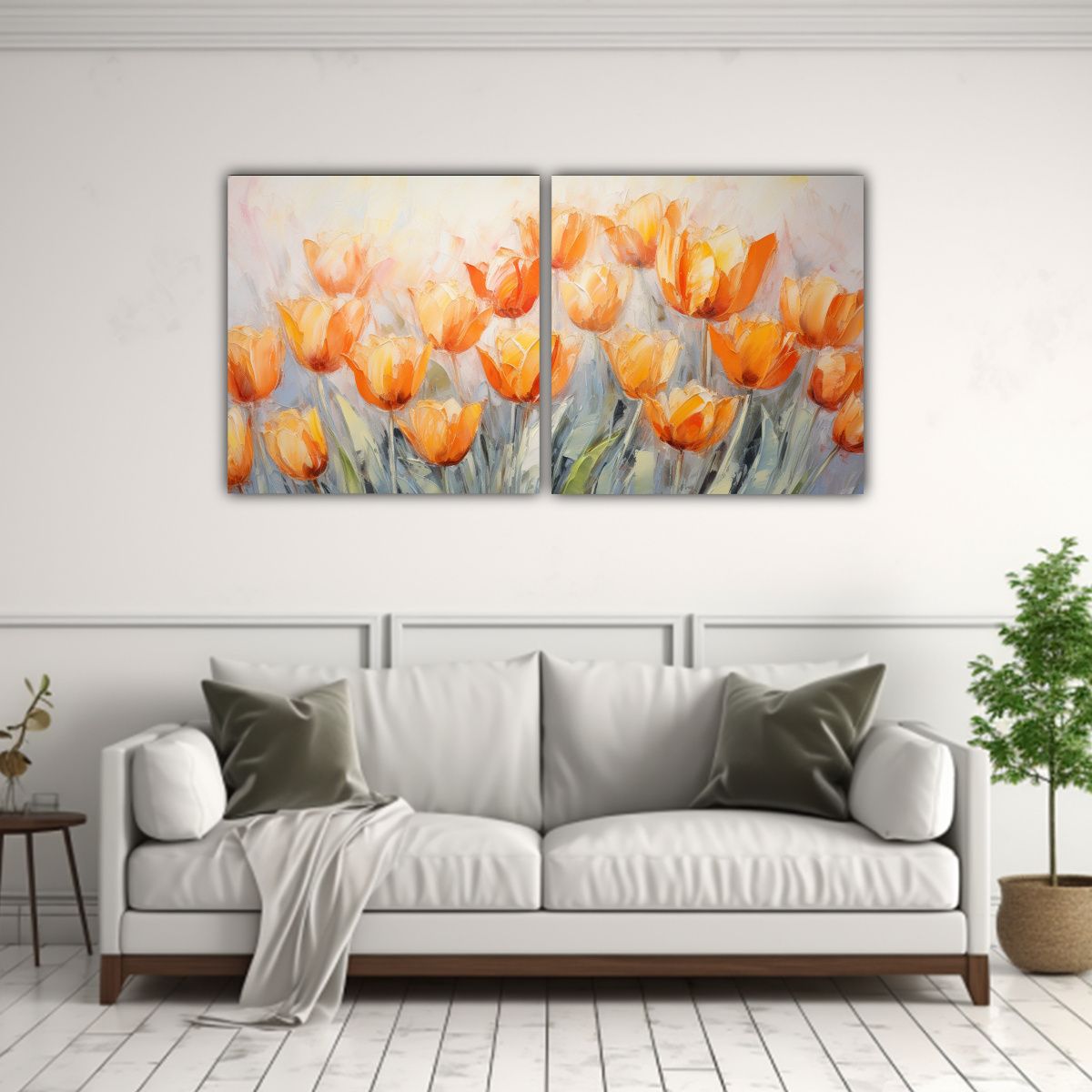 GENERICO - Diptico Fotografia Obra Maestra De Tulipanes 160x80 Cm