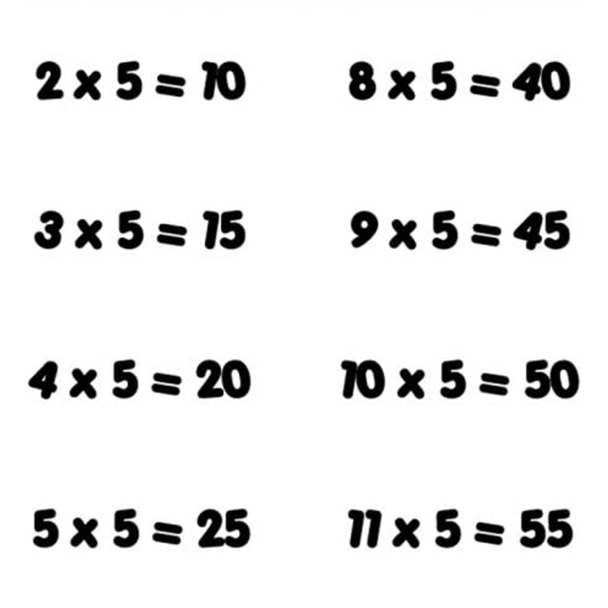 GENERICO - Decomural 5 Times Table Math WS-34437