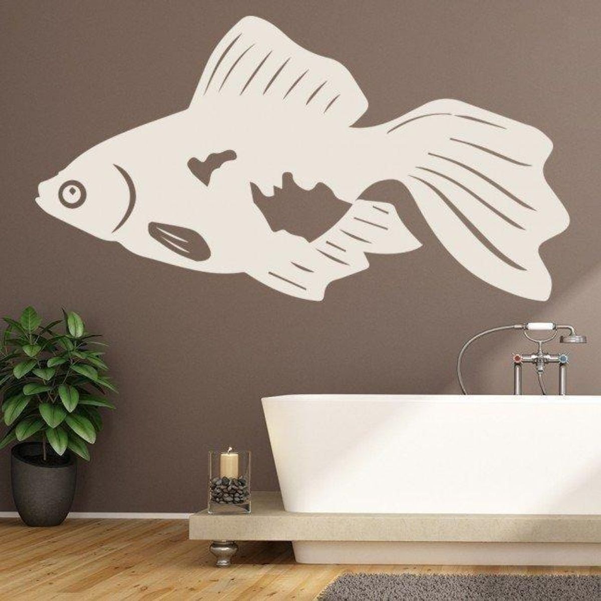 GENERICO - Decomural Goldfish Fish Bathroom WS-32822