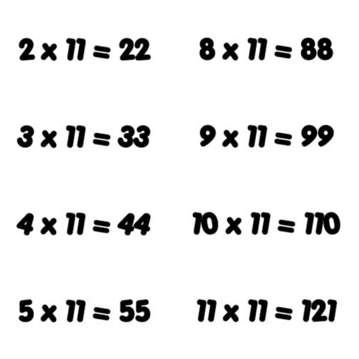 GENERICO - Decomural 11 Times Table Math - Schools WS-34443