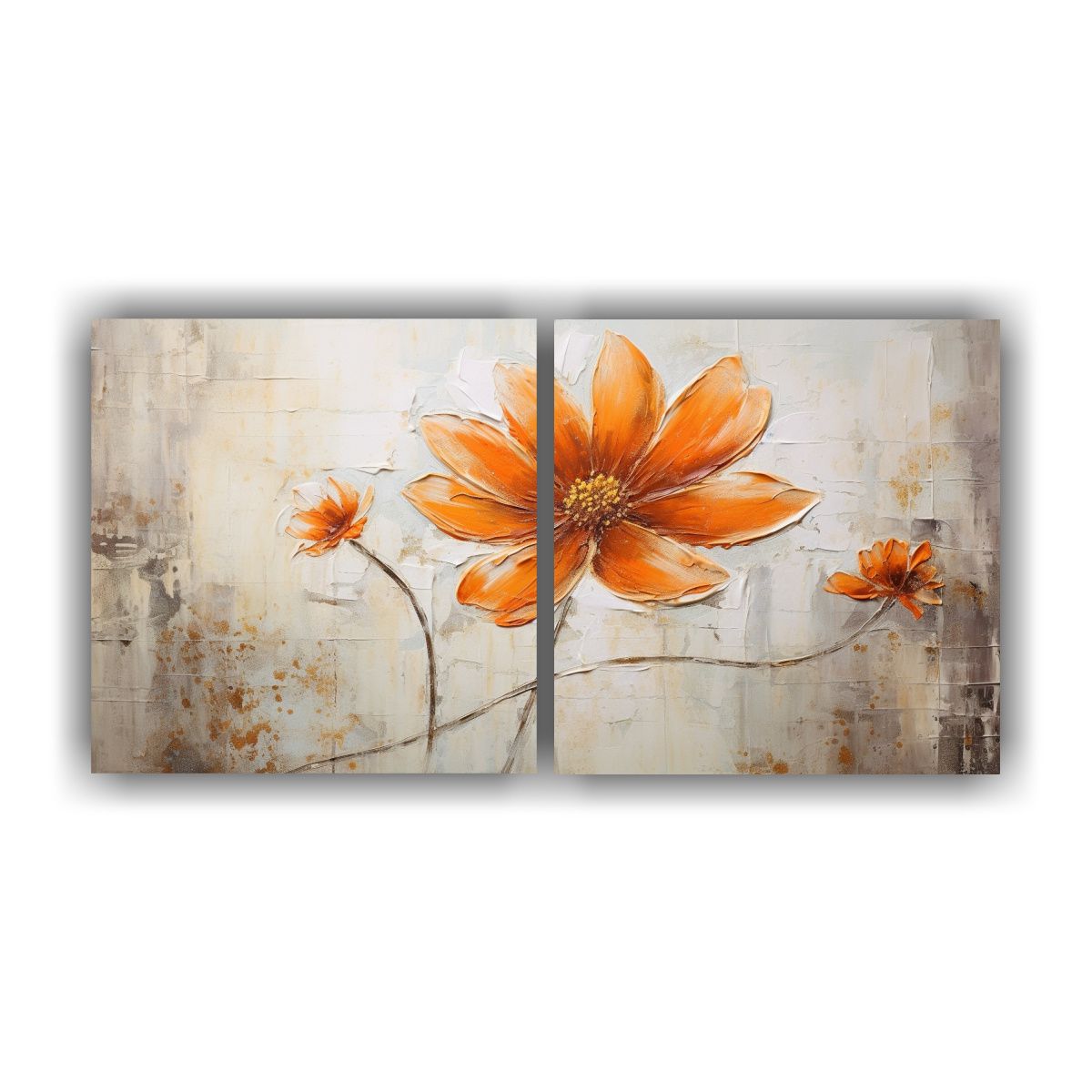 GENERICO - Cuadro Clásico De Flor De Naranja En Lienzo 120x60 Cm