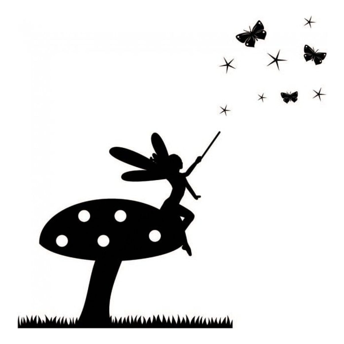 GENERICO - Decomural Toadstool Fairy Butterfly Stars WS-44218