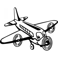 GENERICO - Decomural Cartoon Aeroplane Childrens WS-32889