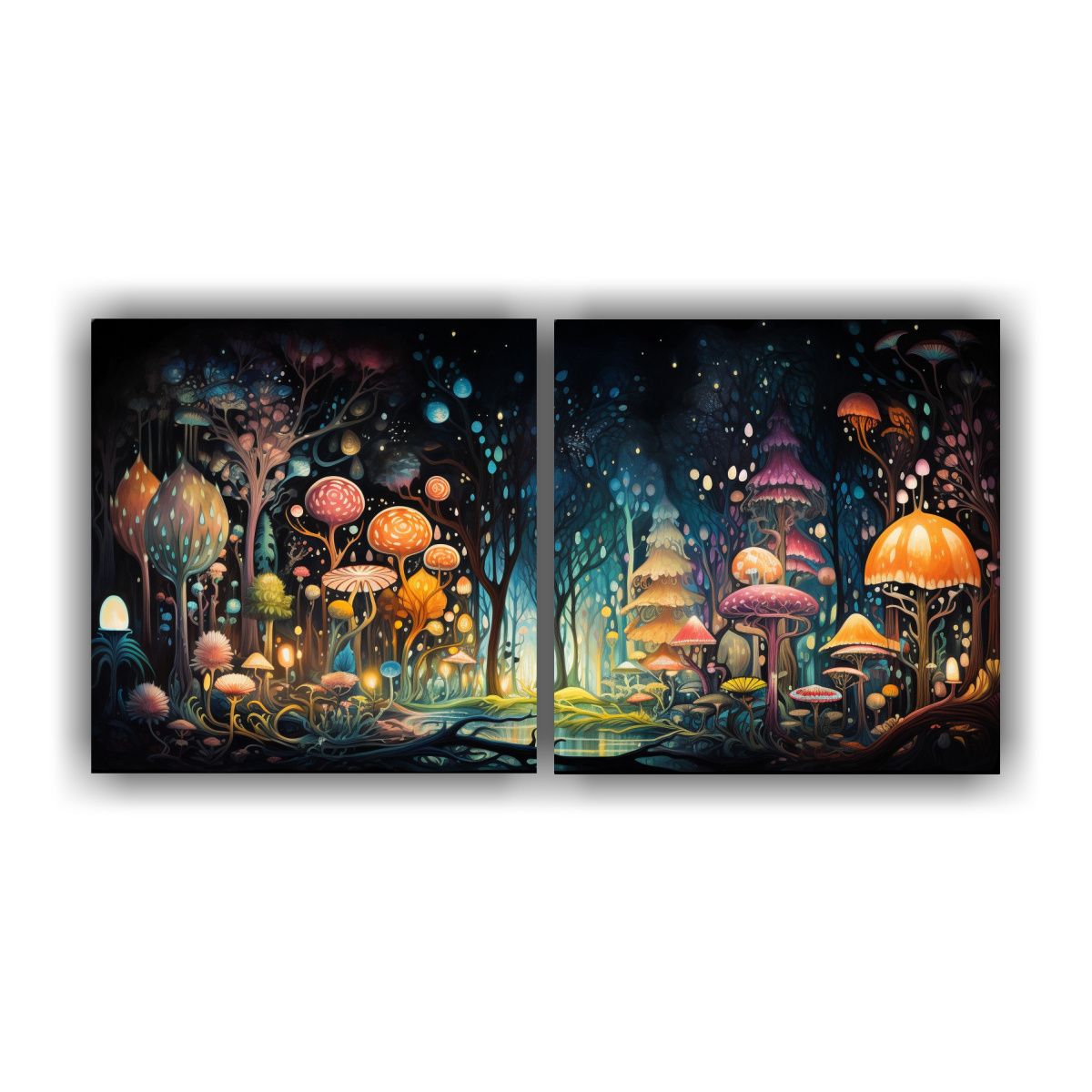 GENERICO - Arte Pared Acuarela Cuentos Mágicos Del Bosque 120x60 Cm