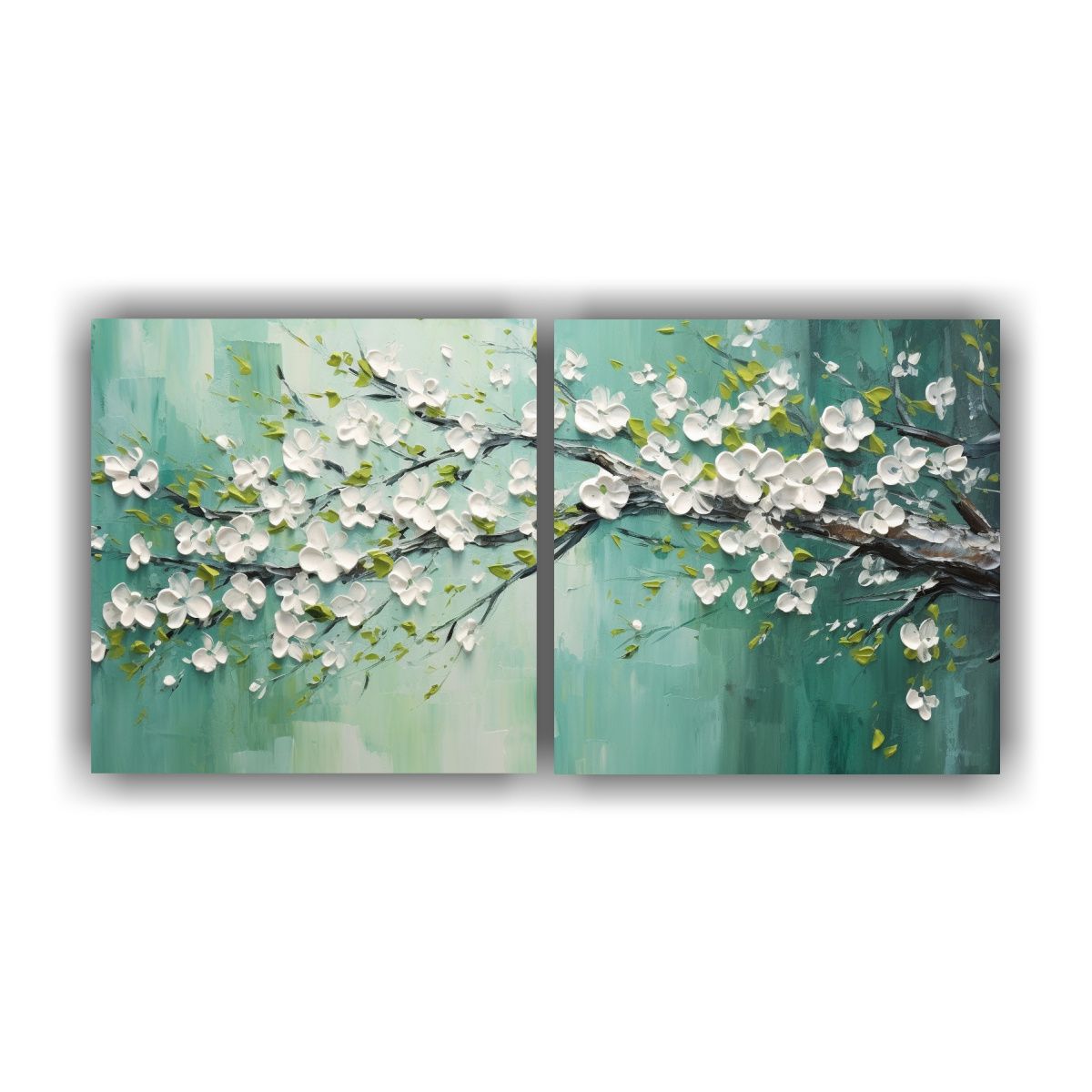 GENERICO - Pintura En Lienzo De Cerezos Verdes Con 140x70 Cm