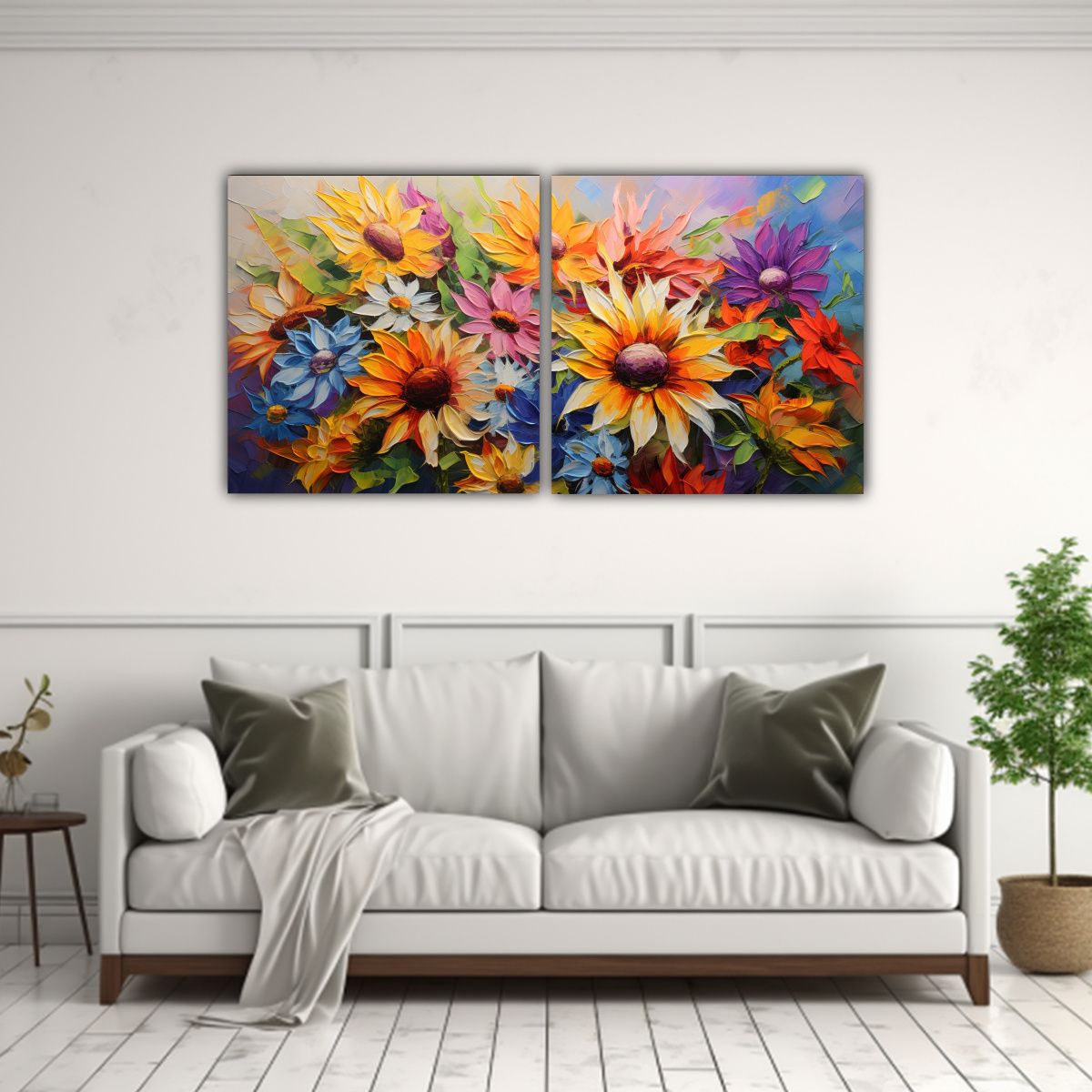 GENERICO - Pintura En Lienzo De Girasoles Vibrantes En 120x60 Cm