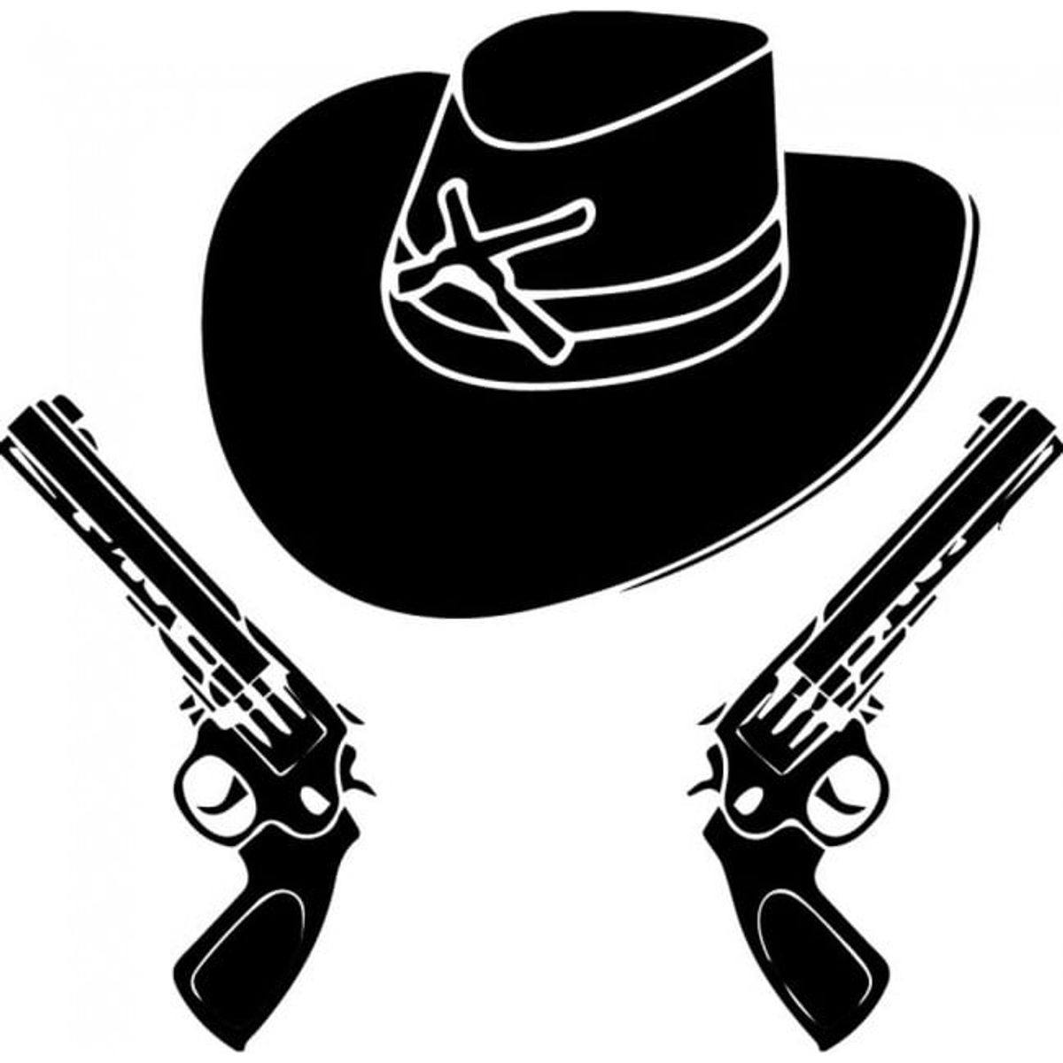 GENERICO - Decomural Cowboy Hat And Guns Wild West WS-32944