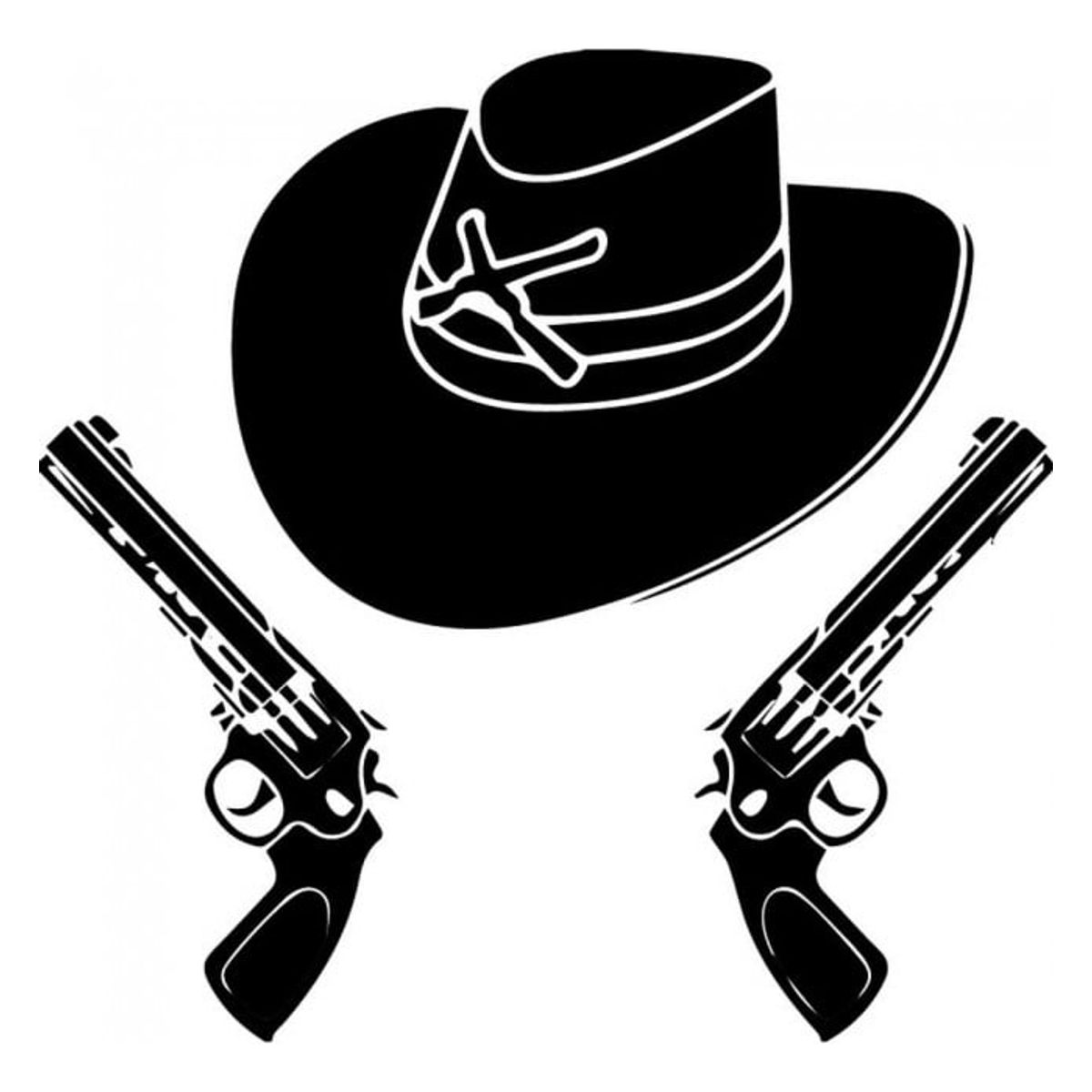 GENERICO - Decomural Cowboy Hat And Guns Wild West WS-32944