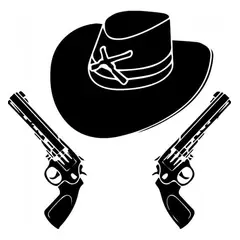 GENERICO - Decomural Cowboy Hat And Guns Wild West WS-32944