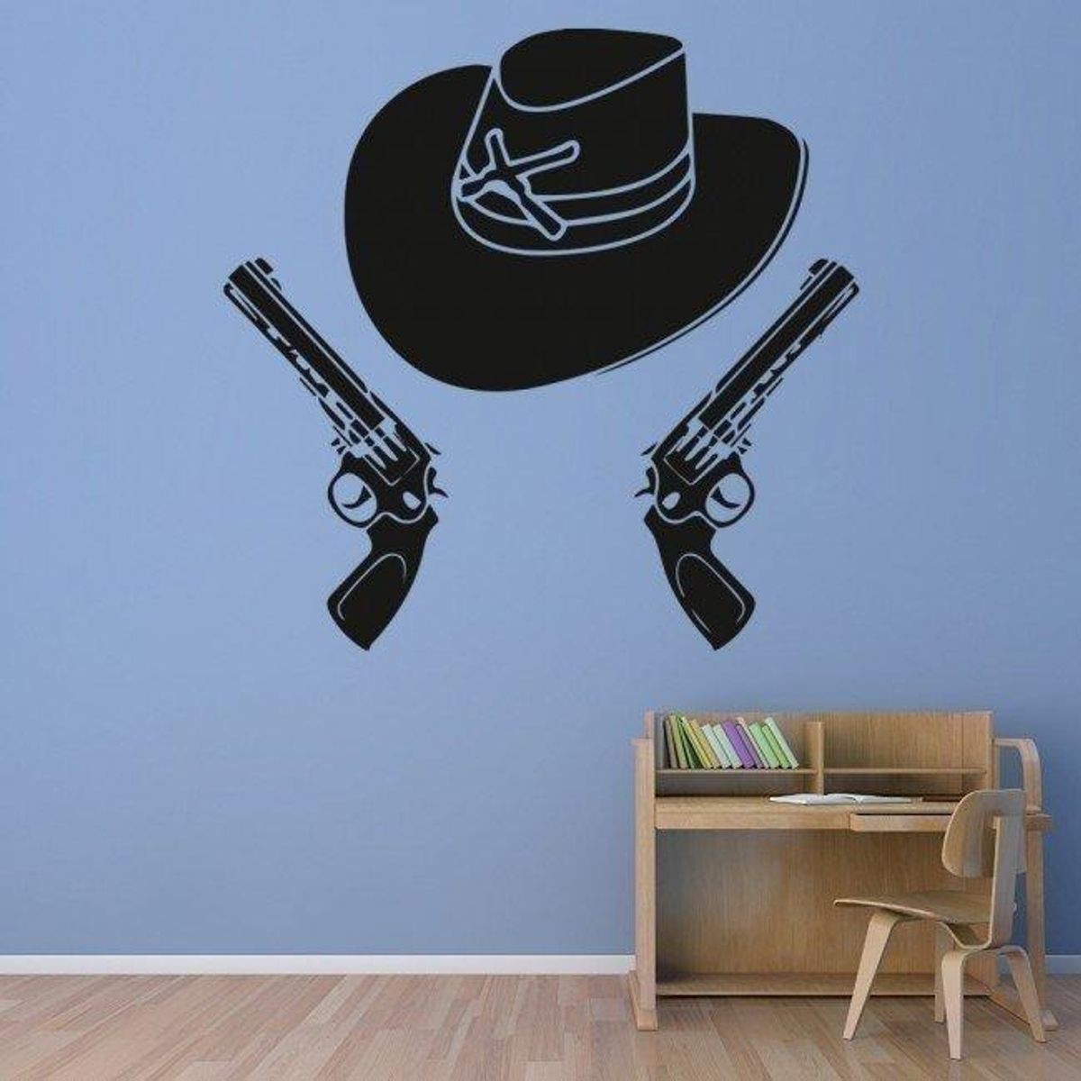 GENERICO - Decomural Cowboy Hat And Guns Wild West WS-32944