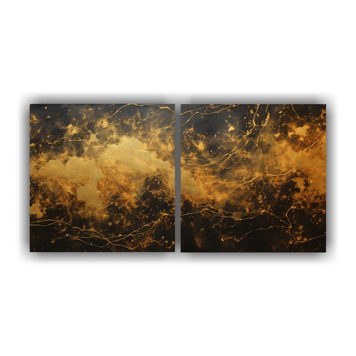 GENERICO - Pinturas Decorativas En Un Fondo Negro Dorado 120x60 Cm