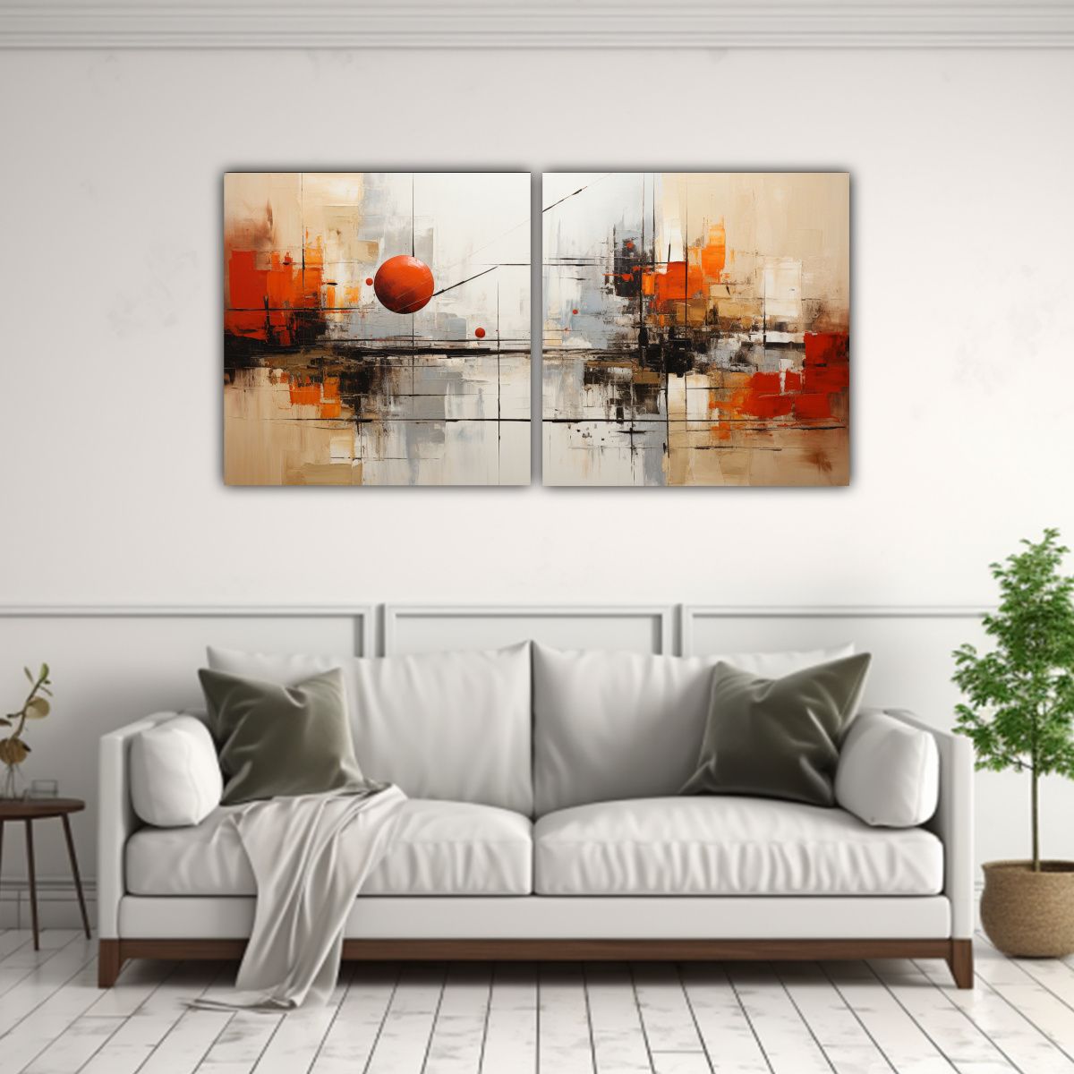 GENERICO - Cuadro De Arte De Pared Tachisme Para Una 120x60 Cm