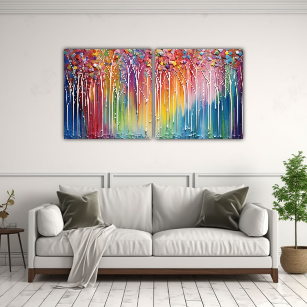 GENERICO - Pintura Decorativa En Colores Del Arcoíris Y 140x70 Cm