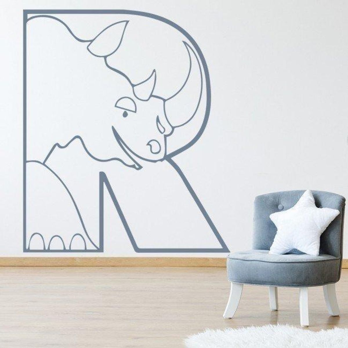 GENERICO - Decomural R Rhino Alphabet Childrens Nursery WS-34469