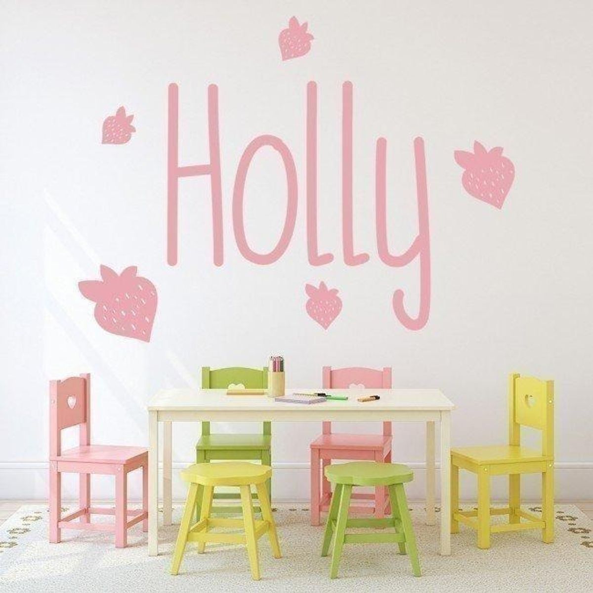 GENERICO - Decomural Personalised Name Strawberry Fruit WS-44261