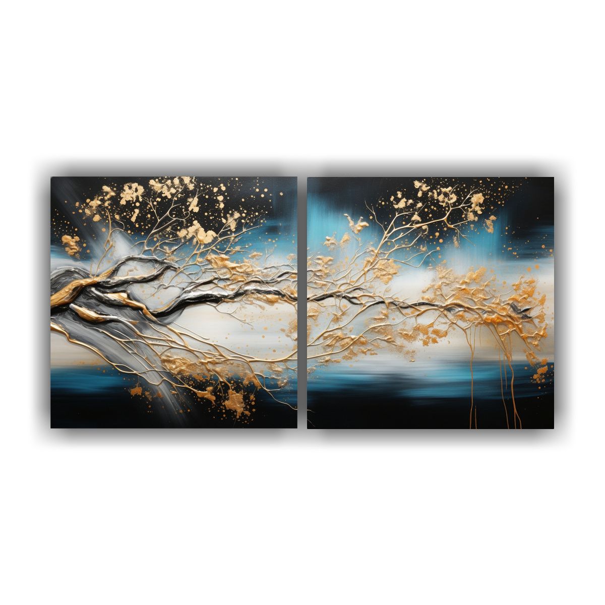 GENERICO - Cuadros Concepto Cocina En Negro Y Dorado Estilo 120x60 Cm