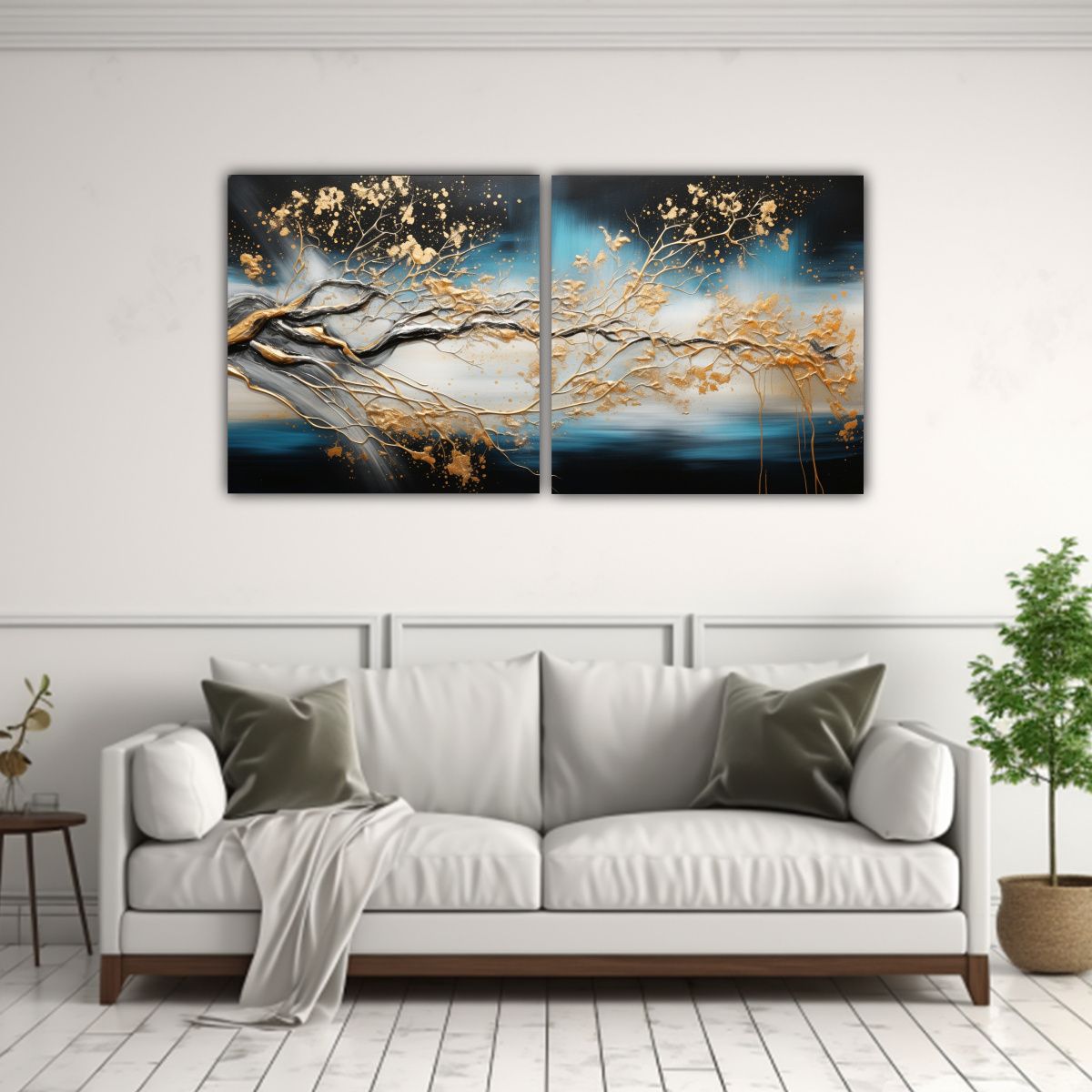 GENERICO - Cuadros Concepto Cocina En Negro Y Dorado Estilo 120x60 Cm