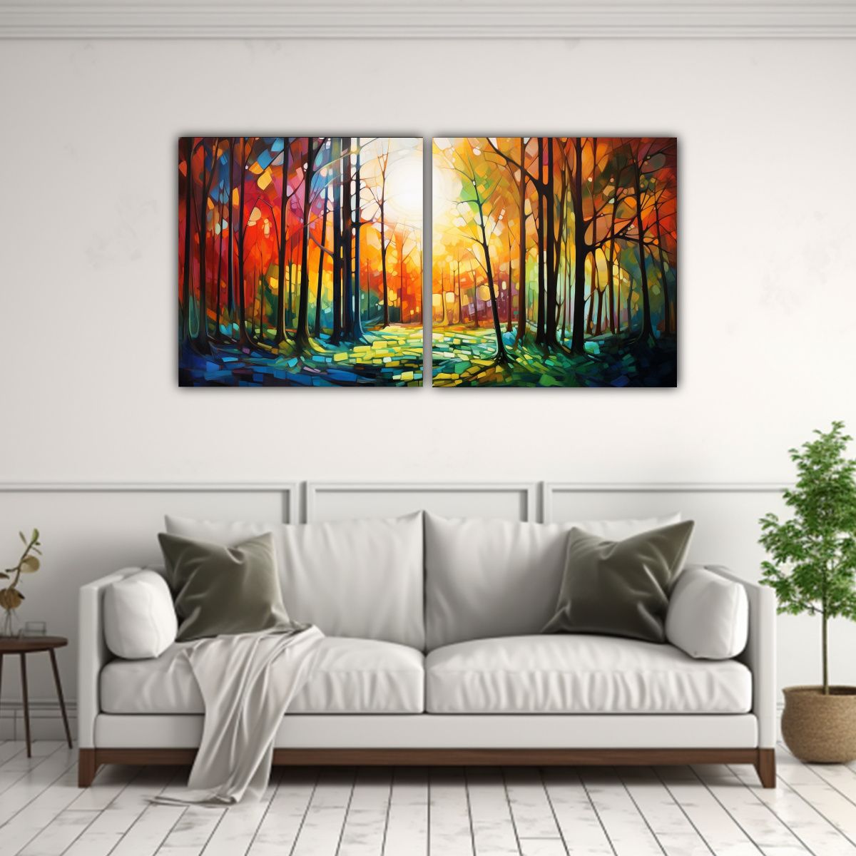 GENERICO - Pinturas Decorativas Abstractas De Bosque 120x60 Cm
