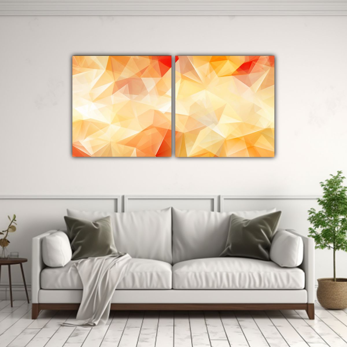 GENERICO - Dos Lienzos Estilo Galería Con Patrones Funky 140x70 Cm