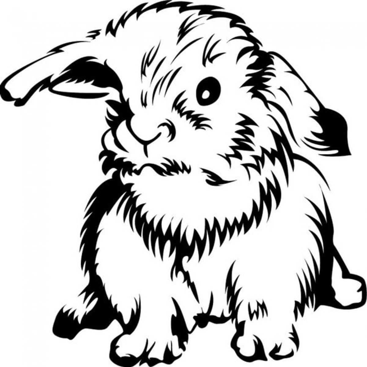 GENERICO - Decomural Fluffy Bunny Rabbit Cute Animals WS-33023