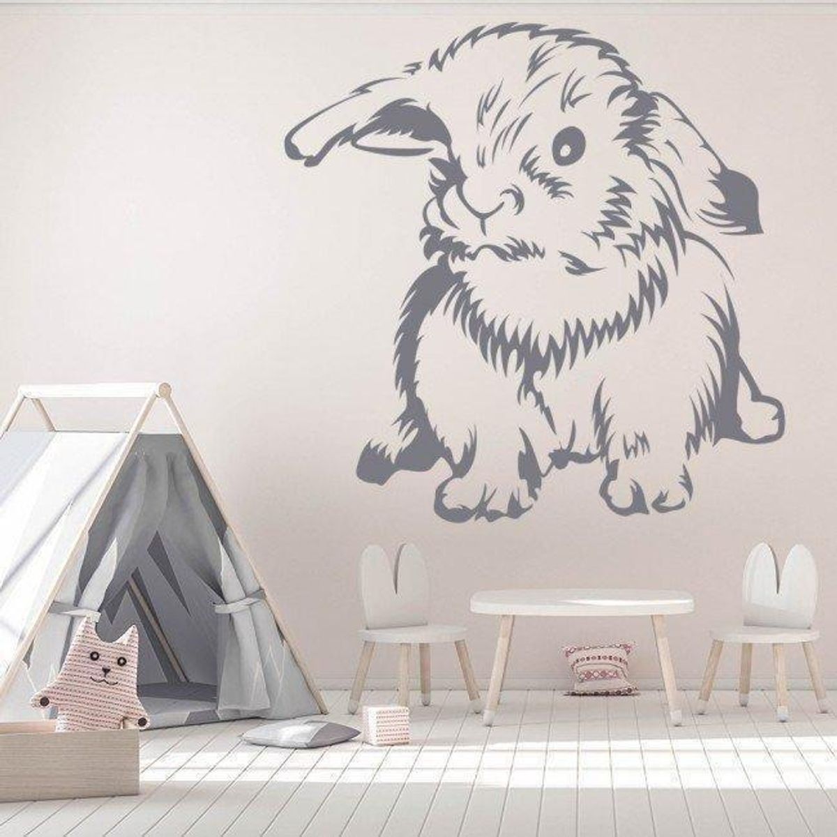 GENERICO - Decomural Fluffy Bunny Rabbit Cute Animals WS-33023