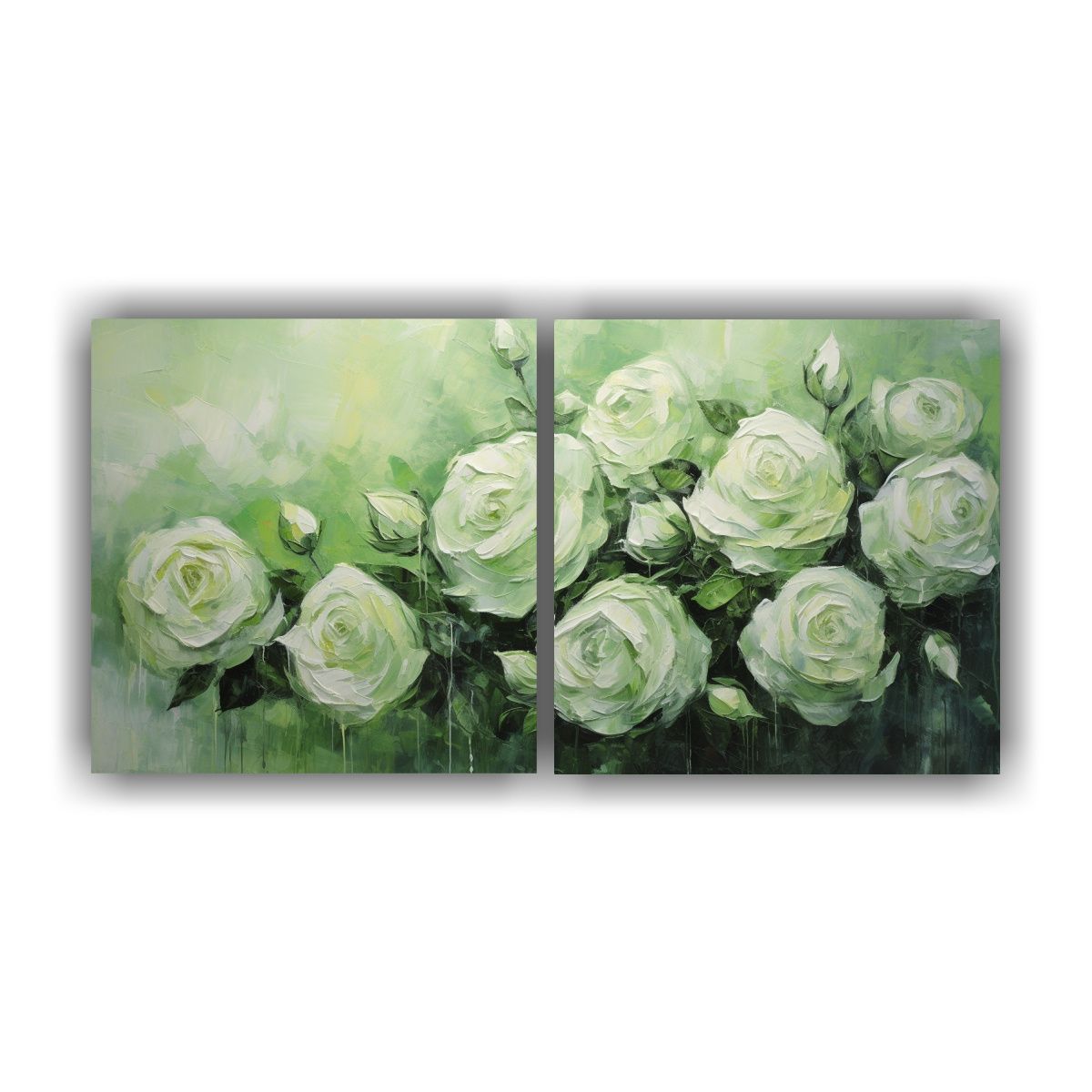 GENERICO - Pintura En Lienzo Estilo Set 2 Cuadro Colores 140x70 Cm
