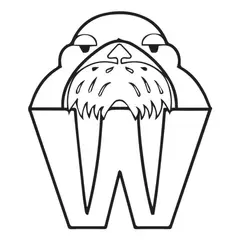 GENERICO - Decomural W Walrus Alphabet Childrens Nursery WS-34477