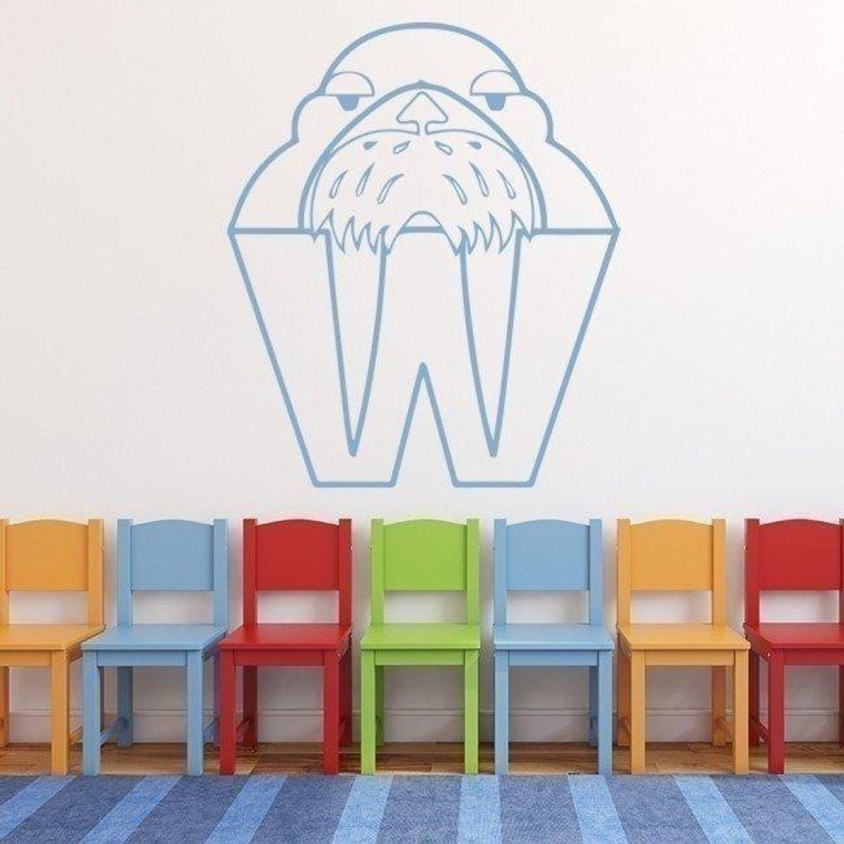 GENERICO - Decomural W Walrus Alphabet Childrens Nursery WS-34477