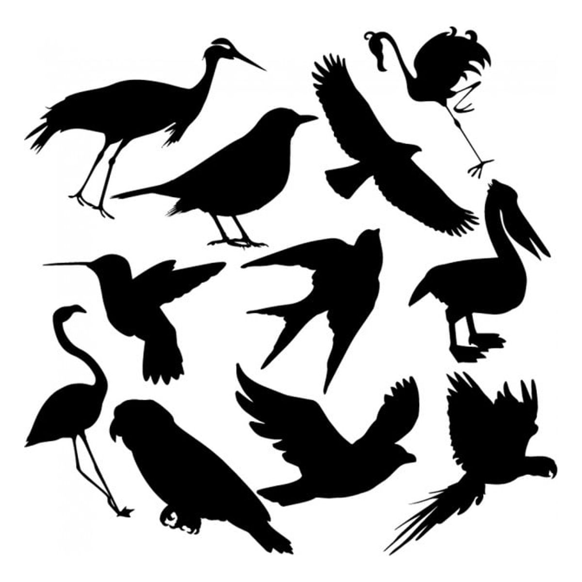 GENERICO - Decomural Bird Group Flamingo Parrot Set WS-33049