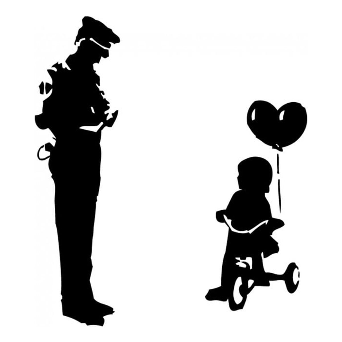 GENERICO - Decomural Policeman Child Banksy WS-34486