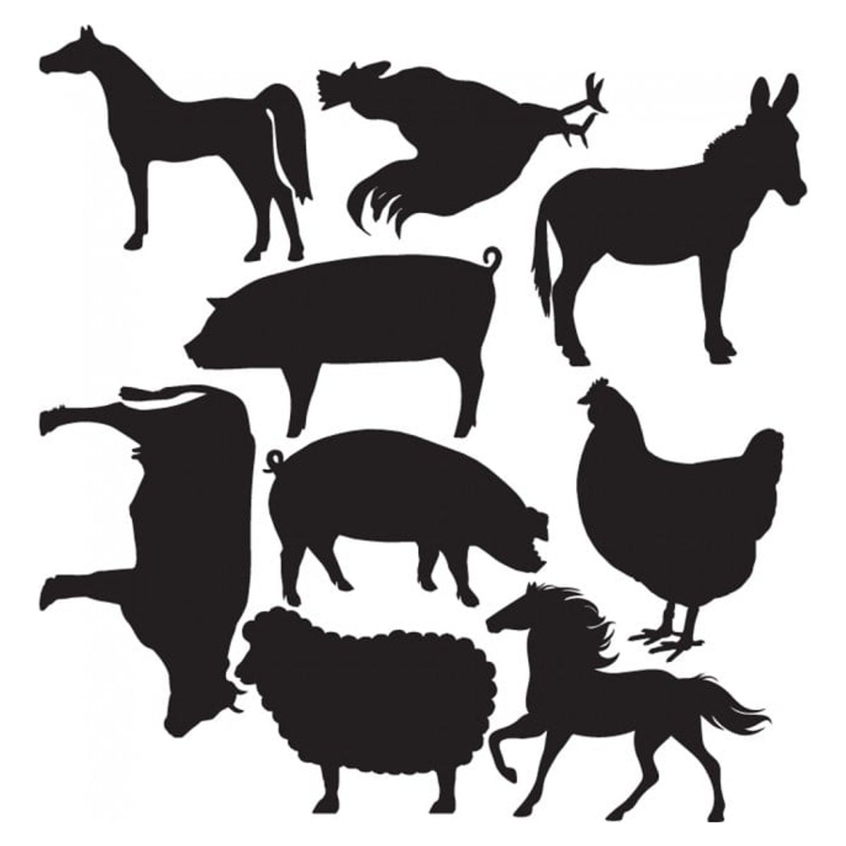 GENERICO - Decomural Farm Animals Sheep Horse Set WS-33075