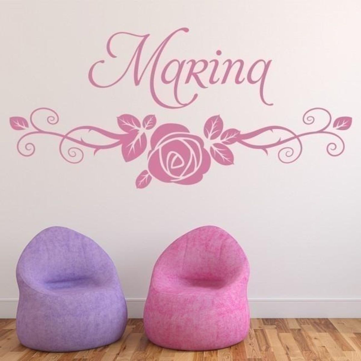 GENERICO - Decomural Personalised Name Swirl Rose WS-44299