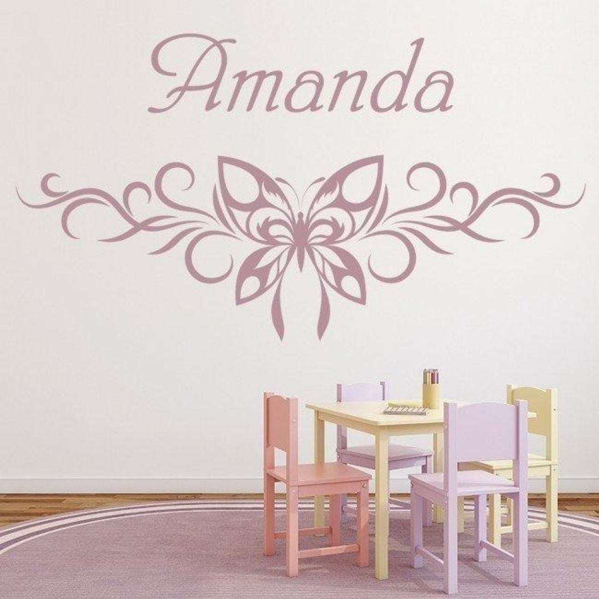 GENERICO - Decomural Personalised Name Butterfly Pattern WS-44302