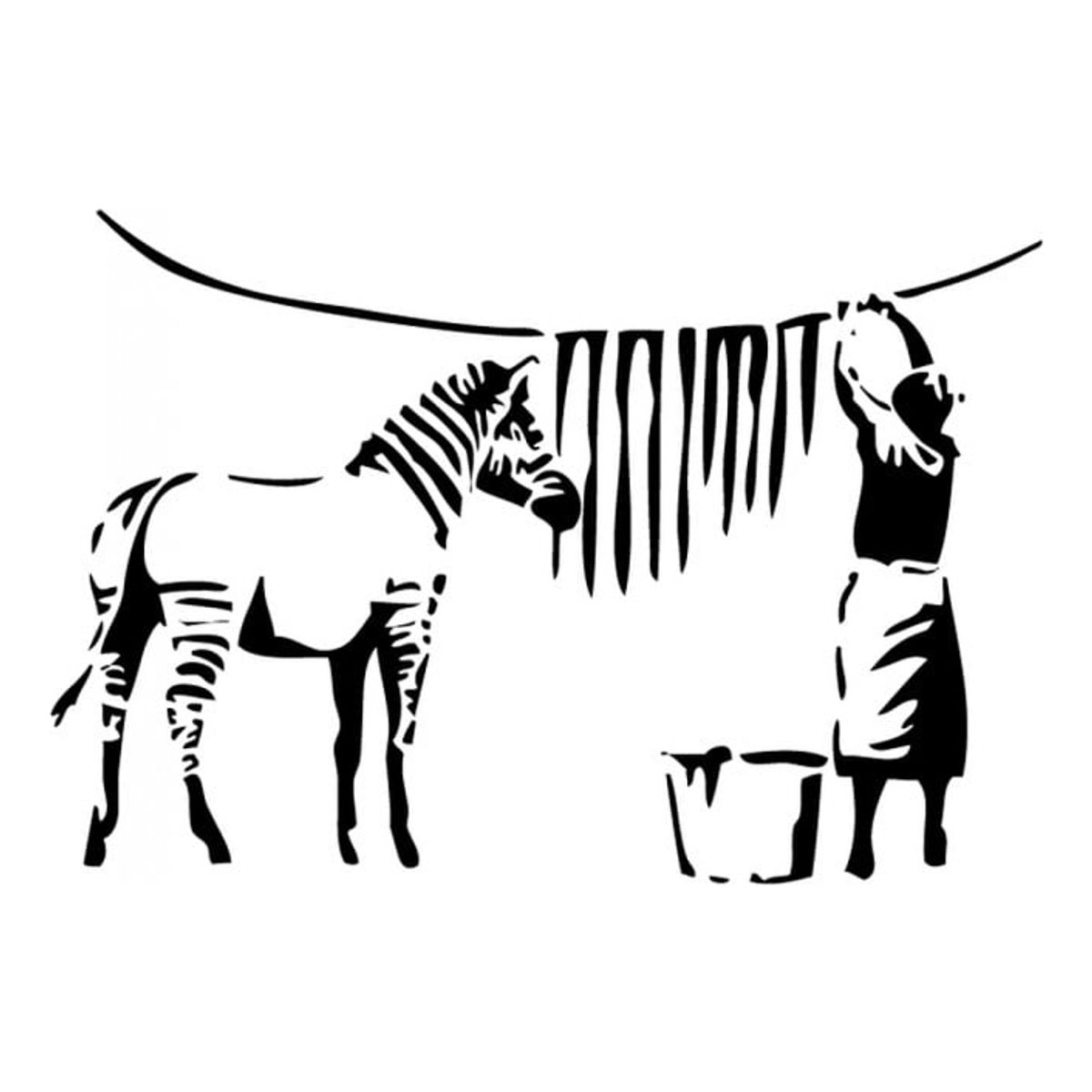 GENERICO - Decomural Banksy Zebra Washing Line WS-34488