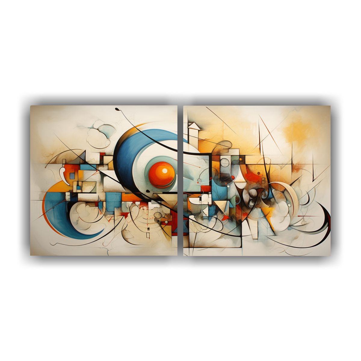 GENERICO - Cuadros Expresionismo Abstracto De Colores 120x60 Cm