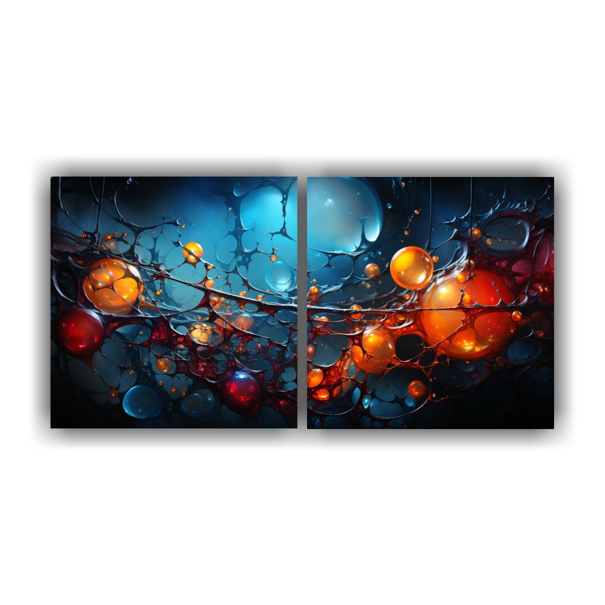 GENERICO - Pinturas Decorativas Abstractas Set 2 Artes 120x60 Cm
