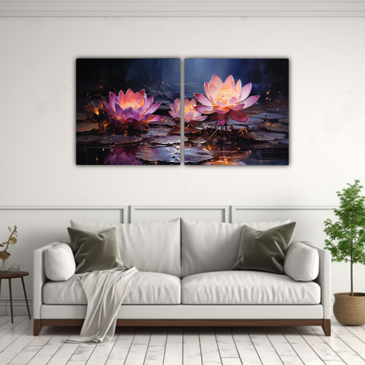 GENERICO - Pintura Lienzo Hermoso Vitalidad Loto Negro 140x70 Cm