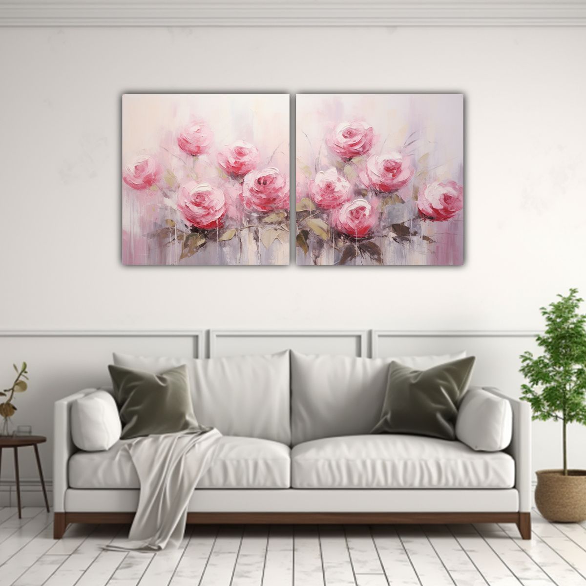 GENERICO - Lienzos Diseño Alegre De Rosas Rosadas Pintura 120x60 Cm