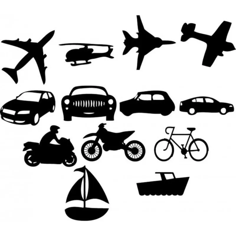 GENERICO - Decomural Transport Car Bike Plane Boat Set WS-33142