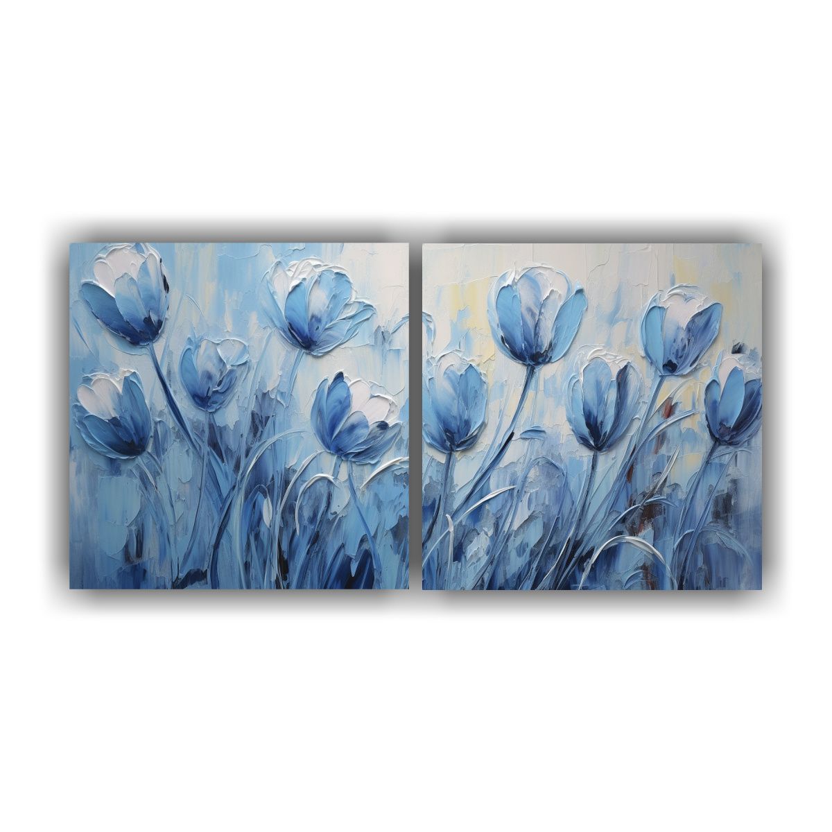 GENERICO - Pintura Impactante De Dos Tulipanes Azules En 140x70 Cm
