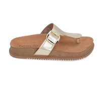 Sandalia Plana Mujer Sintética Dorada