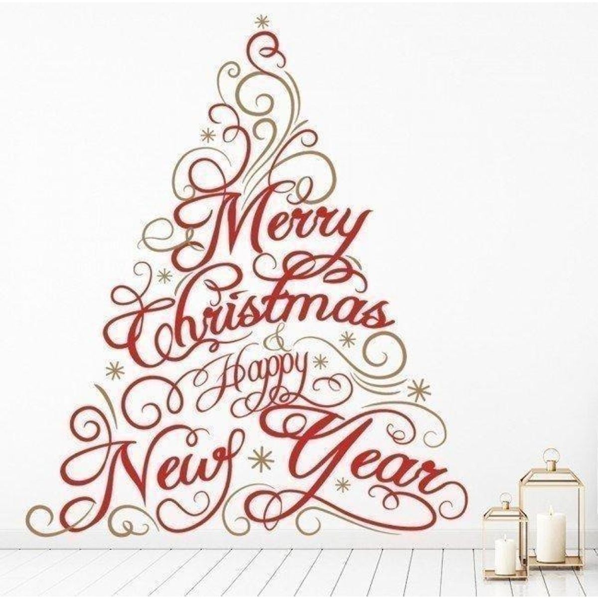 GENERICO - Decomural Merry Christmas Tree Happy New Year WS-45431